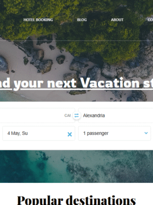 Flight and hotel booking platform website